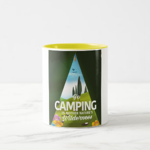 Caneca De Café Em Dois Tons Acampamento na natureza da mãe