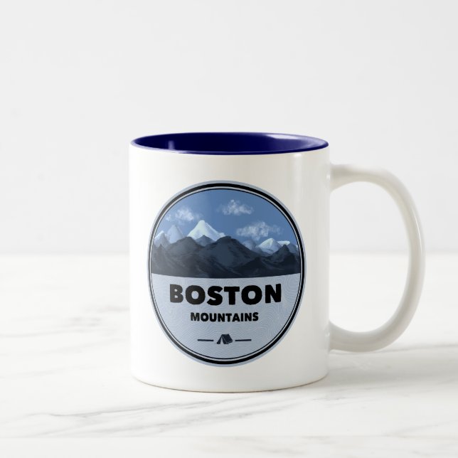 Caneca De Café Em Dois Tons Acampamento nas Montanhas Boston Arkansas (Direita)