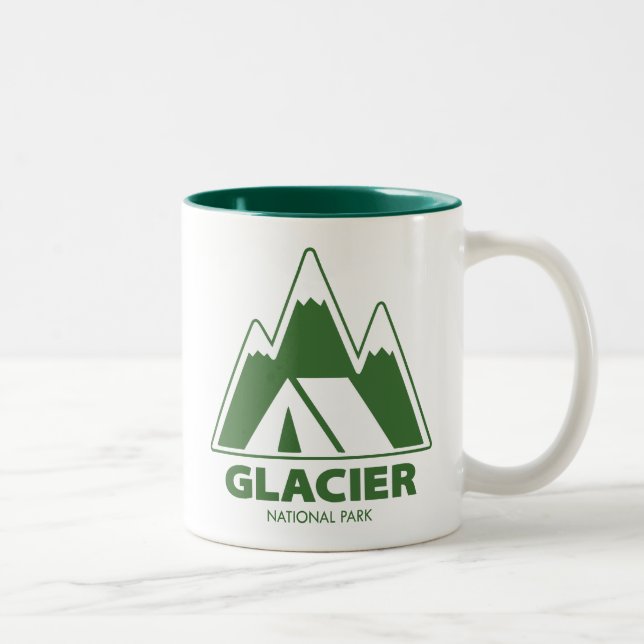 Caneca De Café Em Dois Tons Acampamento nas Montanhas do Parque Nacional Glaci (Direita)