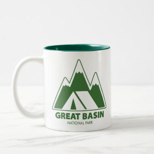 Caneca De Café Em Dois Tons Acampamento nas Montanhas do Parque Nacional Great
