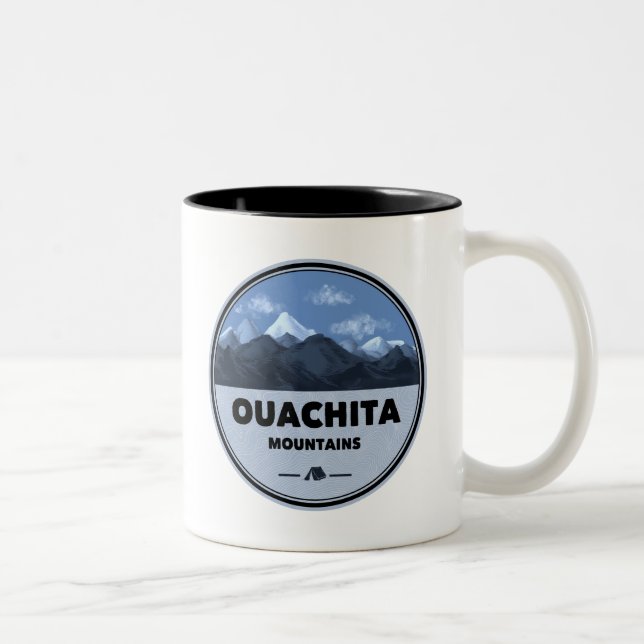 Caneca De Café Em Dois Tons Acampamento Ouachita Mountain Oklahoma (Direita)