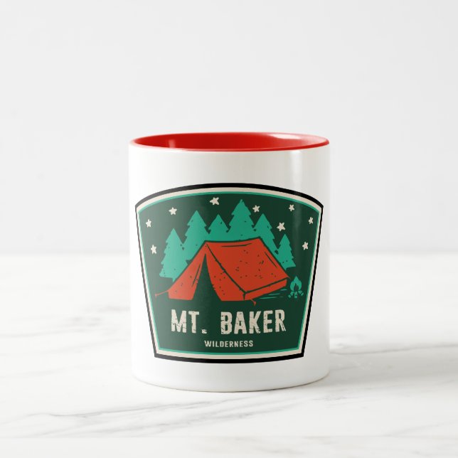 Caneca De Café Em Dois Tons Acampamento Selvagem Mt. Baker Washington (Centro)
