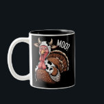 Caneca De Café Em Dois Tons Ação de Graças da Turquia Moo Engraçado<br><div class="desc">Ação de Graças da Turquia Moo Engraçado</div>