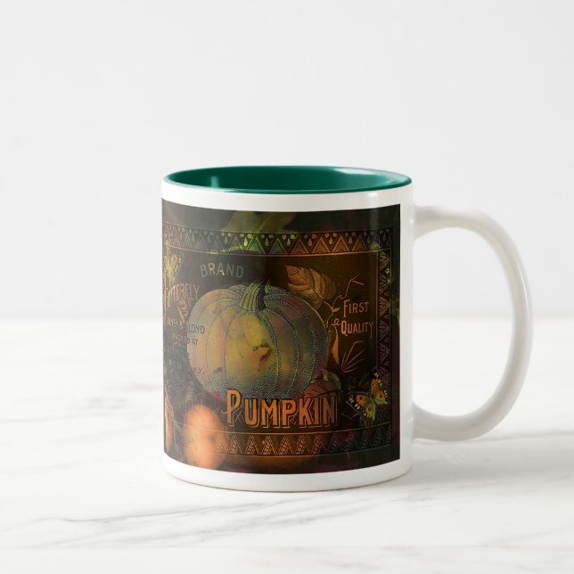 Caneca De Café Em Dois Tons Acção de graças astuta das abóboras (Direita)