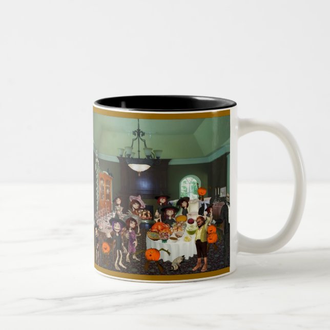 Caneca De Café Em Dois Tons Acção de graças feliz! (Direita)