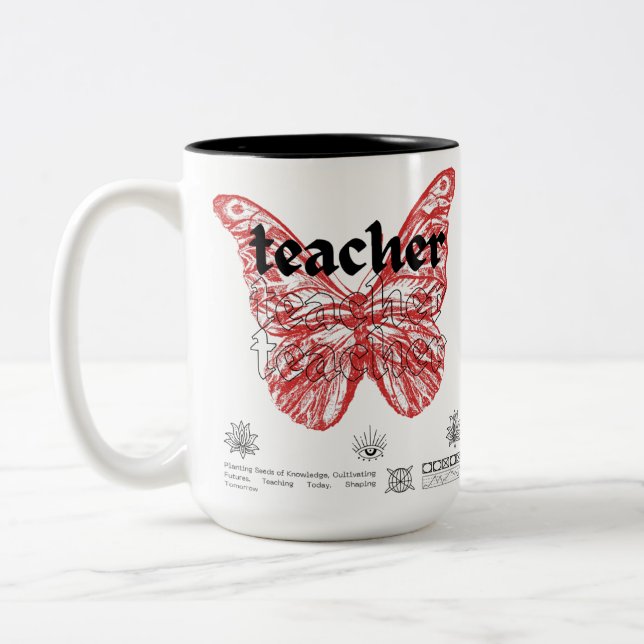 Caneca De Café Em Dois Tons  Accent Coffee Mug (15oz) Schoolteacher's Flig (Esquerda)