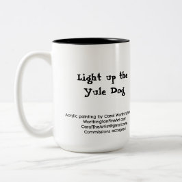 Caneca De Café Em Dois Tons Acenda o Feriado do Cachorro/Caneca de Natal