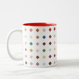 Caneca De Café Em Dois Tons Acessório Moderno Geométrico de Diamante Artístico