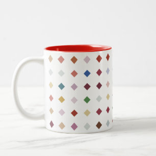 Caneca De Café Em Dois Tons Acessório Moderno Geométrico de Diamante Artístico