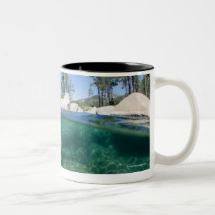 Caneca De Café Em Dois Tons Acima e abaixo de Lake Tahoe
