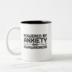 Caneca De Café Em Dois Tons Acionado pela Ansiedade e pela Awkwardness