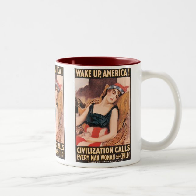 Caneca De Café Em Dois Tons Acorde América (Direita)