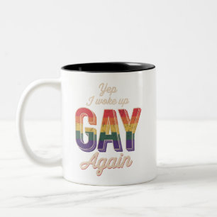 Caneca De Café Em Dois Tons Acordou Orgulho gay Rainbow Queer Gay CDT Partido