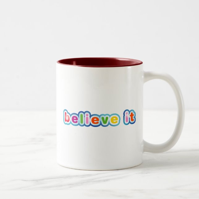 Caneca De Café Em Dois Tons Acredite (Colorido) (Direita)