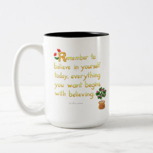 Caneca De Café Em Dois Tons Acredite em si mesmo
