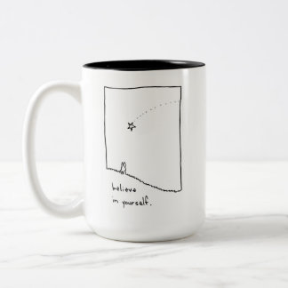 Caneca De Café Em Dois Tons Acredite em Si Mesmo