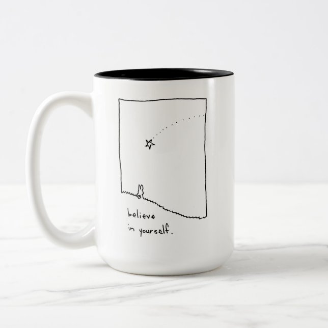 Caneca De Café Em Dois Tons Acredite em Si Mesmo (Esquerda)