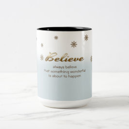 Caneca De Café Em Dois Tons Acredite. Mugs de presentes de Natal personalizado