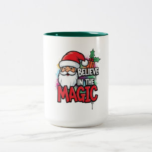 Caneca De Café Em Dois Tons Acredite na Magia do Natal
