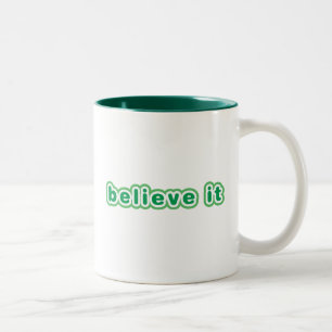 Caneca De Café Em Dois Tons Acredite (Verde)