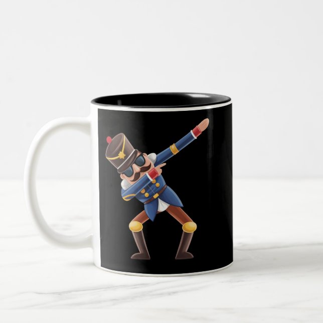 Caneca De Café Em Dois Tons Acrilando Quebra-Nozes Natal Férias (Esquerda)