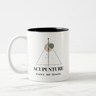 Caneca De Café Em Dois Tons Acupuncture Science Art Healing Mug  Minimalist 