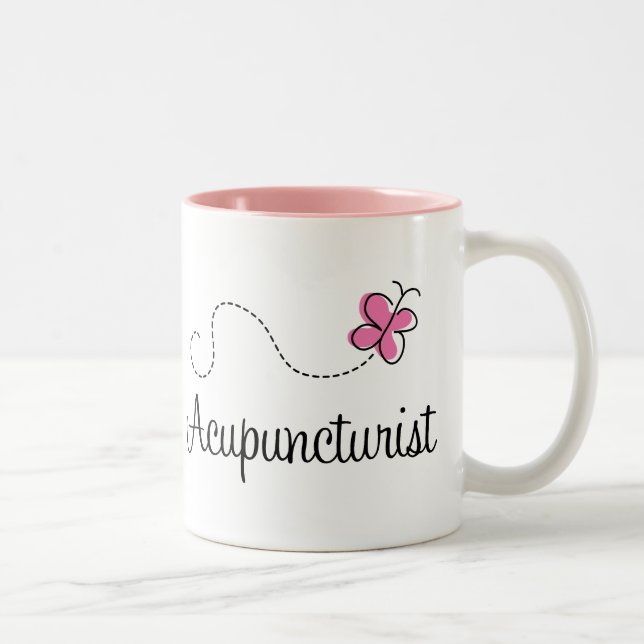 Caneca De Café Em Dois Tons Acupuncturist cor-de-rosa bonito (Direita)