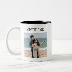 Caneca De Café Em Dois Tons ADD Picture, Logo ou Texto, Photo Gift Aniversário