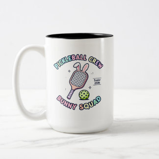 Caneca De Café Em Dois Tons Adesivo Pickleball Bunny Squad