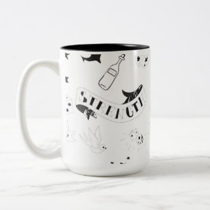 Caneca De Café Em Dois Tons Adesivos Tattoo Flash Hope