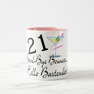 Caneca De Café Em Dois Tons Adeus barman do leão-de-chácara 21 olá!