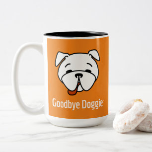 Caneca De Café Em Dois Tons Adeus, Doggie White Text