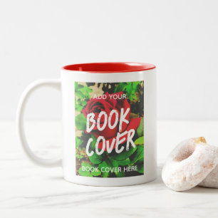 Caneca De Café Em Dois Tons Adicionar Cobrir de Livro Autor de Promocional de 