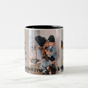 Caneca De Café Em Dois Tons Adicionar Colagem e Nomes de Fotos de Carregamento