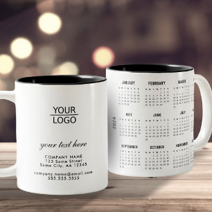 Caneca De Café Em Dois Tons Adicionar Logotipo Personalizado Calendário da Emp