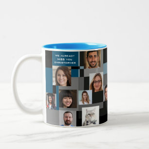 Caneca De Café Em Dois Tons Adicione 20 Fotografias do Colega Moderno Retireme