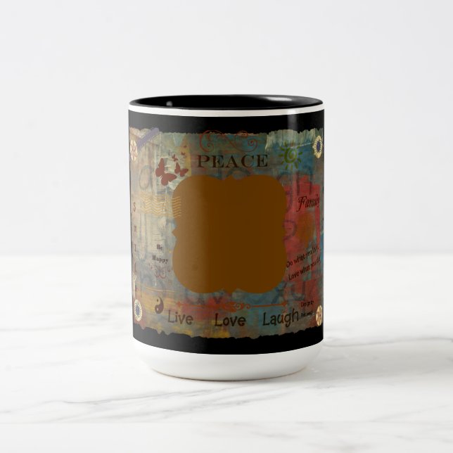 Caneca De Café Em Dois Tons Adicione seus próprios (Centro)