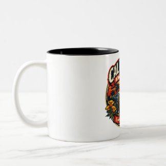Caneca De Café Em Dois Tons Admissão Vintage Califórnia Dia do Urso & Papoula