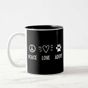 Caneca De Café Em Dois Tons Adoção do Amor pela Paz