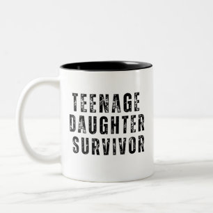 Caneca De Café Em Dois Tons Adolescente Sobrevivente Engraçada