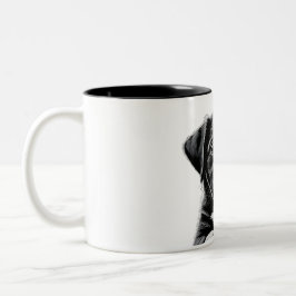 Caneca De Café Em Dois Tons Adorable Black & White Puppy Mug - Perfect Gift