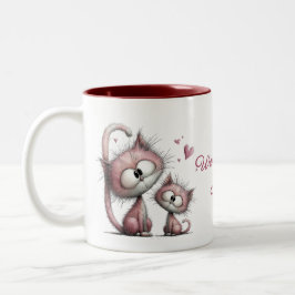 Caneca De Café Em Dois Tons Adorable Cats Illustrations Mug