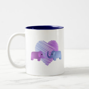 Caneca De Café Em Dois Tons Adorable Elephant Love