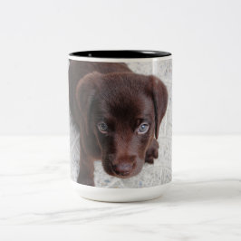 Caneca De Café Em Dois Tons Adorável cachorrinho Labrador Retriever