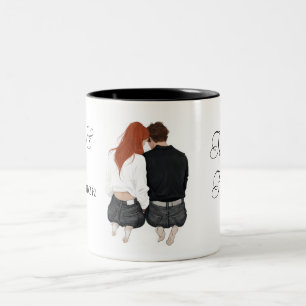 Caneca De Café Em Dois Tons Adorável Casal Mug