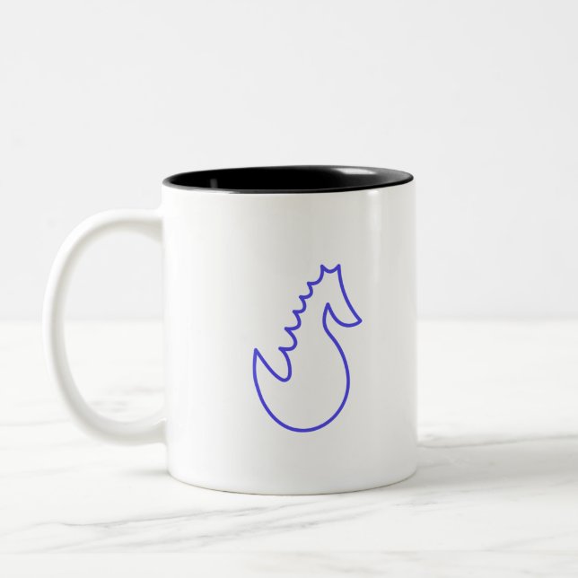 Caneca De Café Em Dois Tons Adorável Cavalo de Mar (Esquerda)