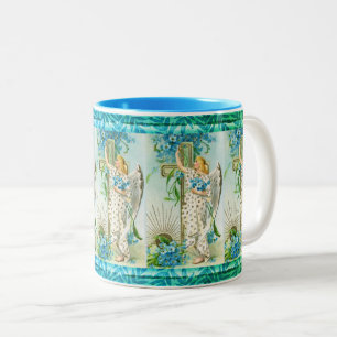 Caneca De Café Em Dois Tons Adorável Esqueça-Me Não Angel