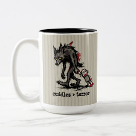 Caneca De Café Em Dois Tons Adorável Macaco de Meia de Lobo Mau Brinquedo Fras