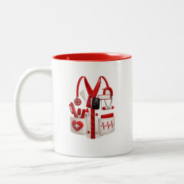 Caneca De Café Em Dois Tons Adorável Uniforme de Médico Enfermeira Personaliza