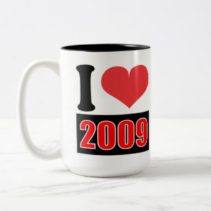 Caneca De Café Em Dois Tons Adoro 2009 - Mugs
